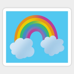 Beautiful Simple Ombre Rainbow with Clouds Sticker